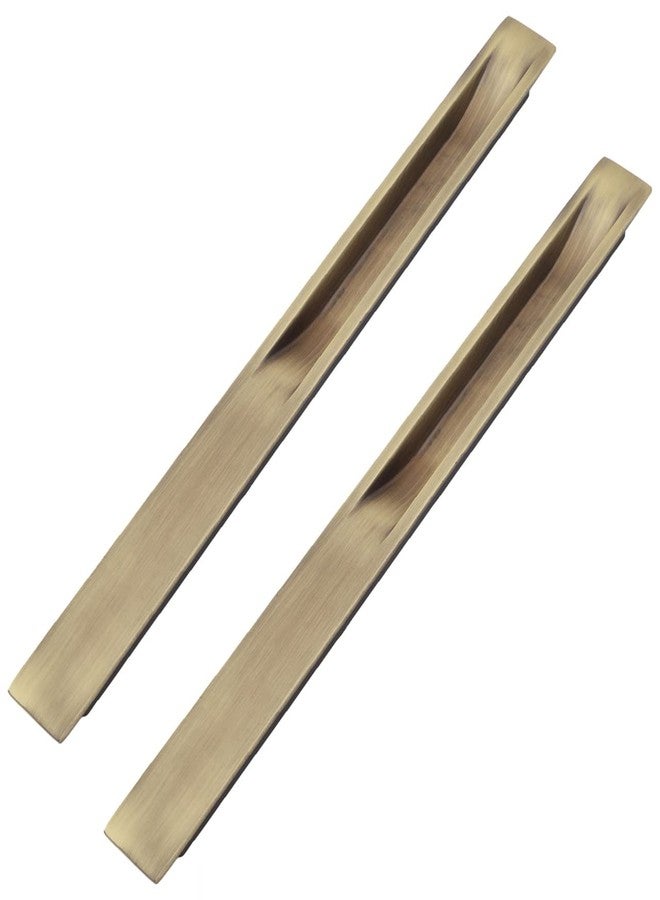 أتوم مقبض باب خزانة ملابس منزلق من Atom مقاس 14.3 بوصة | مناسب لأبواب الخزائن والأدراج وخزائن المطبخ | تشطيب نحاسي عتيق (مجموعة من قطعتين، CH-316) - Image 1